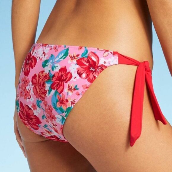 Xhilaration Multi Floral Print Juniors Side-Tie Bikini Bottom NWT‎ Medium - Picture 9 of 9